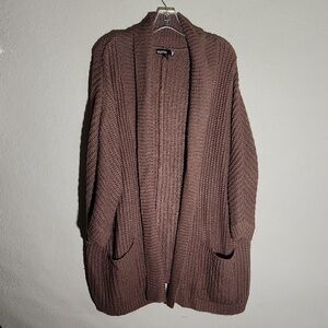 Valette V Cardigan Sweater Large Chocolate Brown